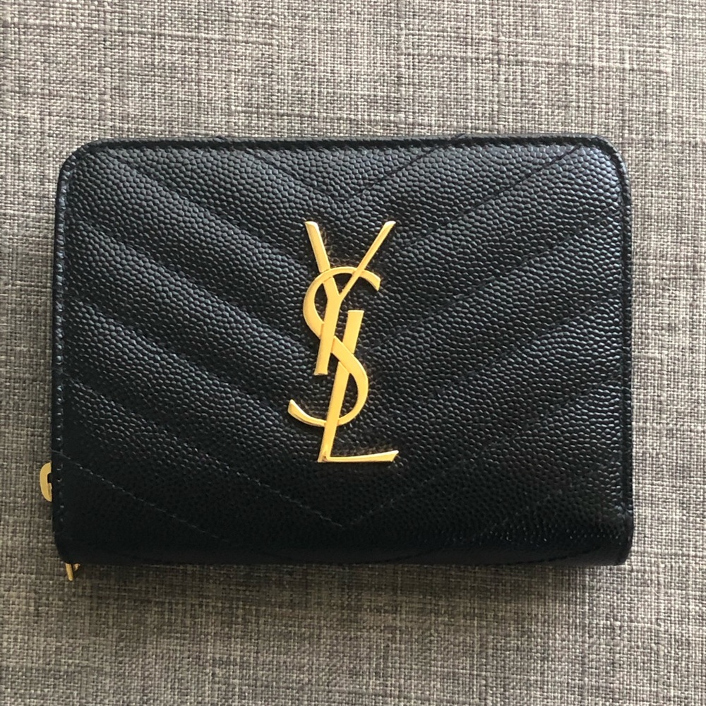 COPY - YSL monogram compact zip around wallet.